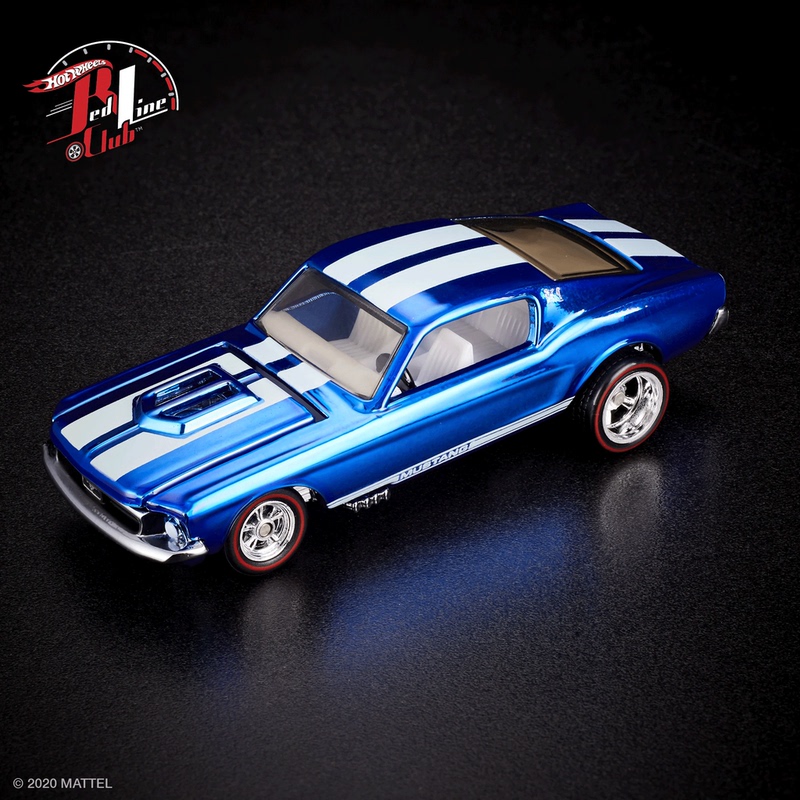 Hot Wheels Rlc Custom Mustang Ford Mustang Muscle Car Electroplated Blue Openable Hood Rubber Tires
