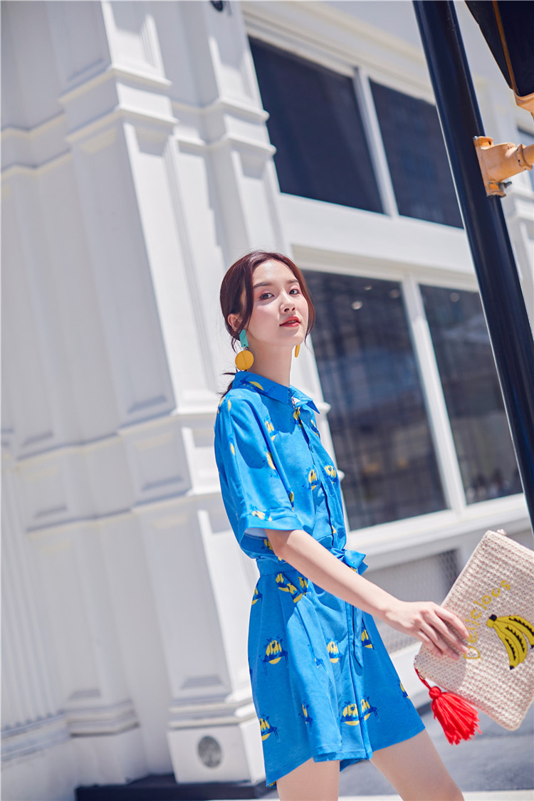 VK旗艦店 韓系寬口連身短褲薄款寬鬆襯衫套裝短袖褲裝