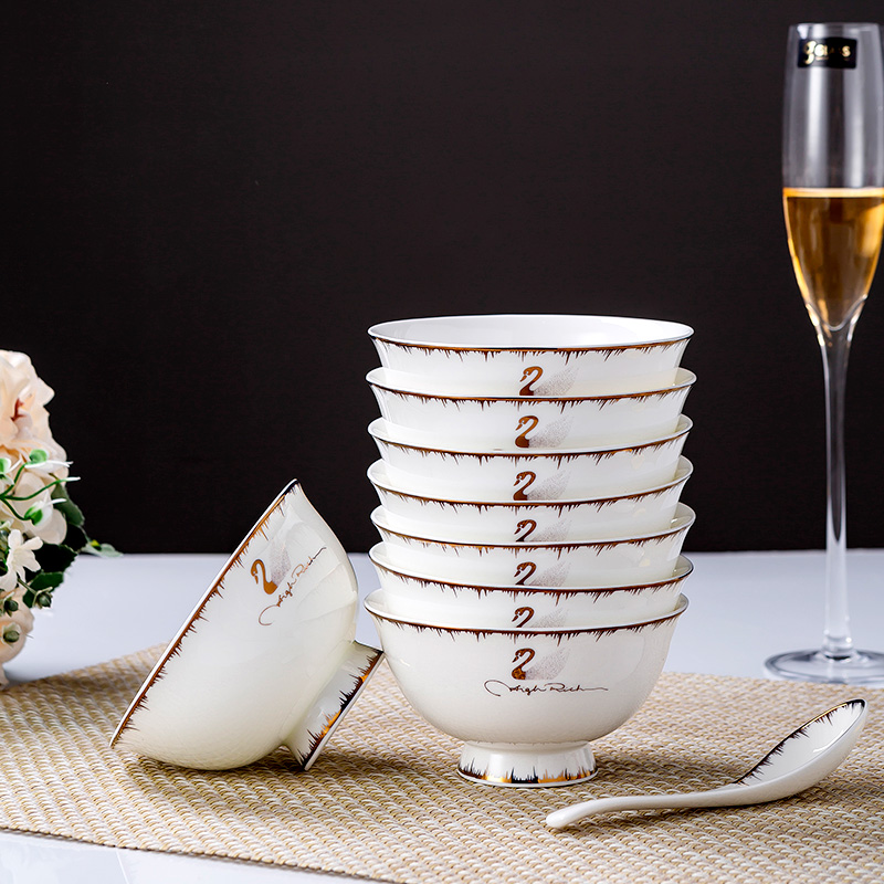 Tableware suit pure white contracted jingdezhen ceramic up phnom penh western - style kitchen eat bowl plates combined packages