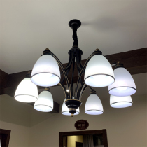 American wrought iron chandelier modern simple pastoral retro living room dining room bedroom home Nordic creative Net red lamps