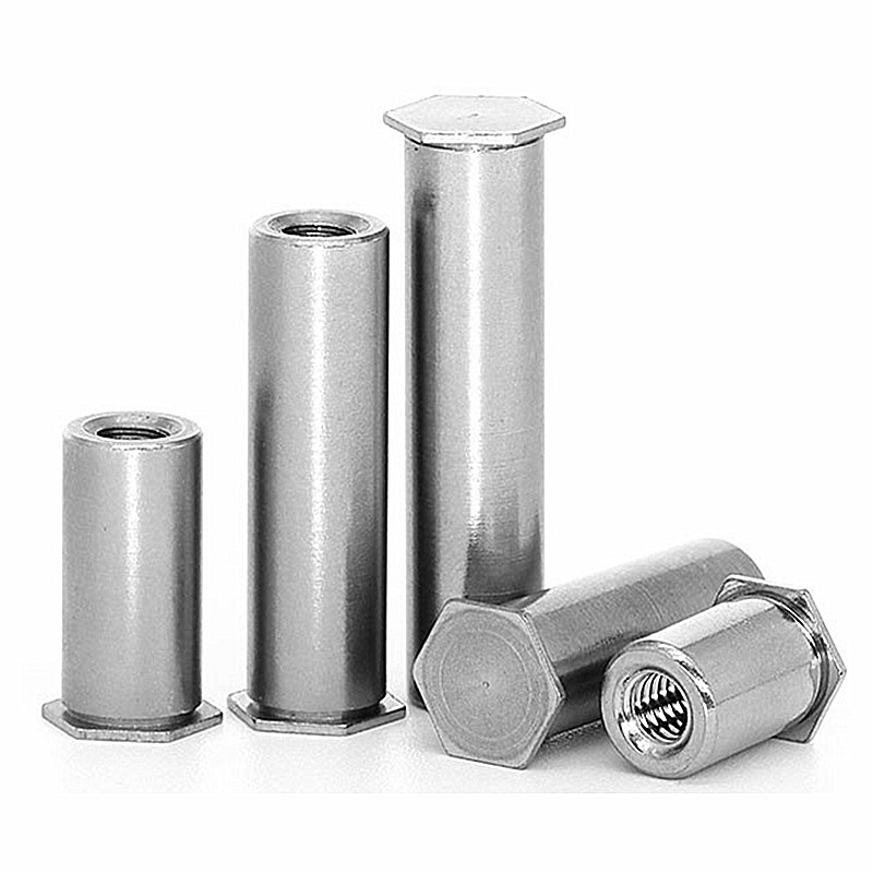 BSOS-3.5M3*3-45 Stainless Steel Blind Hole Pressure Riveting Nut Post Cut-out 5.4 Hex Sheet Metal Sheet Pressure Riveting Column