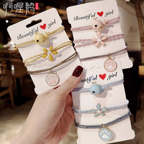 Korean cute little whale hair rope fairy Forest Super Fairy hair ornaments Net red ins head rope tied hair circle rubber band