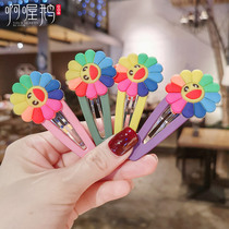 Hair card Korean sun flower childrens hair clip headdress side clip Girl back of the head bangs clip Hyuna BB clip headdress