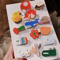 Net red girl color cartoon duckbill clip Korean version of simple girl small animal hairpin acrylic clip hairpin female