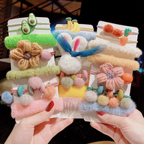 Korean ins net red girl headband cute hair ball headdress Plush hair ring tie hair high elastic rubber band hair accessories