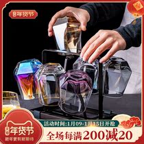 Glass home thickened creative simple drinking cup tea cup ins Wind whisky beer cup fresh Mori