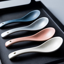 Ceramic small soup spoon household simple long handle soup porridge creative spoon personality cute eating spoon