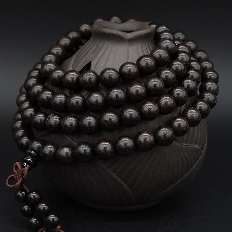 Purple light ebony wood hand rosary necklace green sandalwood red sandalwood rosewood agarwood Buddha beads 108 bracelets for men and women