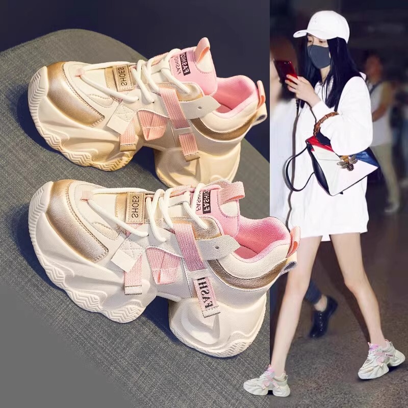 European Style Genuine Leather Thick-Soled Trendy Dad Shoes for Women, 2026 New Spring Height-Increasing Casual Versatile Platform Sneakers European Style Genuine Leather Thick-Soled Trendy Dad Shoes for Women, 2026 New Spring Height-Increasing Casual Versatile Platform Sneakers