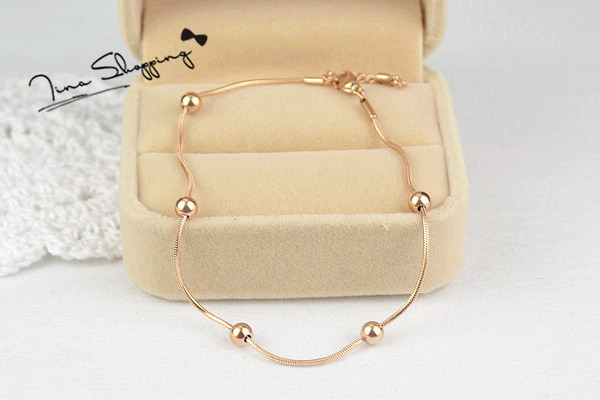 Hàn quốc rose gold chuyển hạt rắn xương chain titanium steel vòng chân trang sức 18 k màu vàng trang sức phụ nữ thời trang cá nhân đồ trang sức