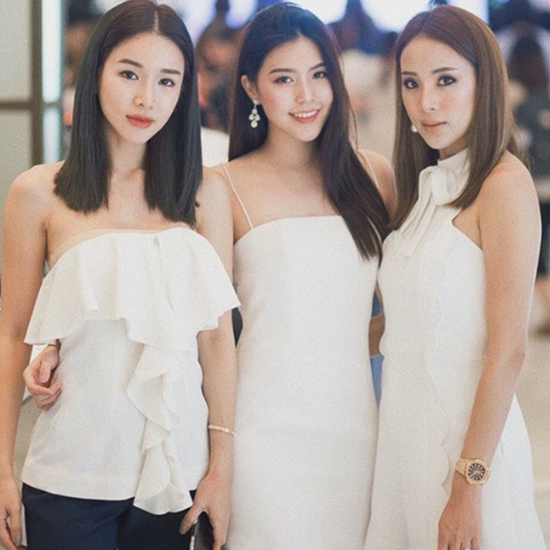 Thái Lan Tide thương hiệu mùa hè mới đứng cổ áo cánh hoa nhẹ nhàng cổ tích mỏng quây váy jumpsuit quần short quần short nữ hàn quốc