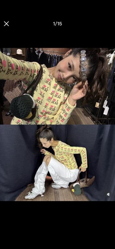 Y3Kstudio Childlike Print I Love Me Little Girl Waffle Cardigan/Vest Y3Kstudio Childlike Print I Love Me Little Girl Waffle Cardigan/Vest