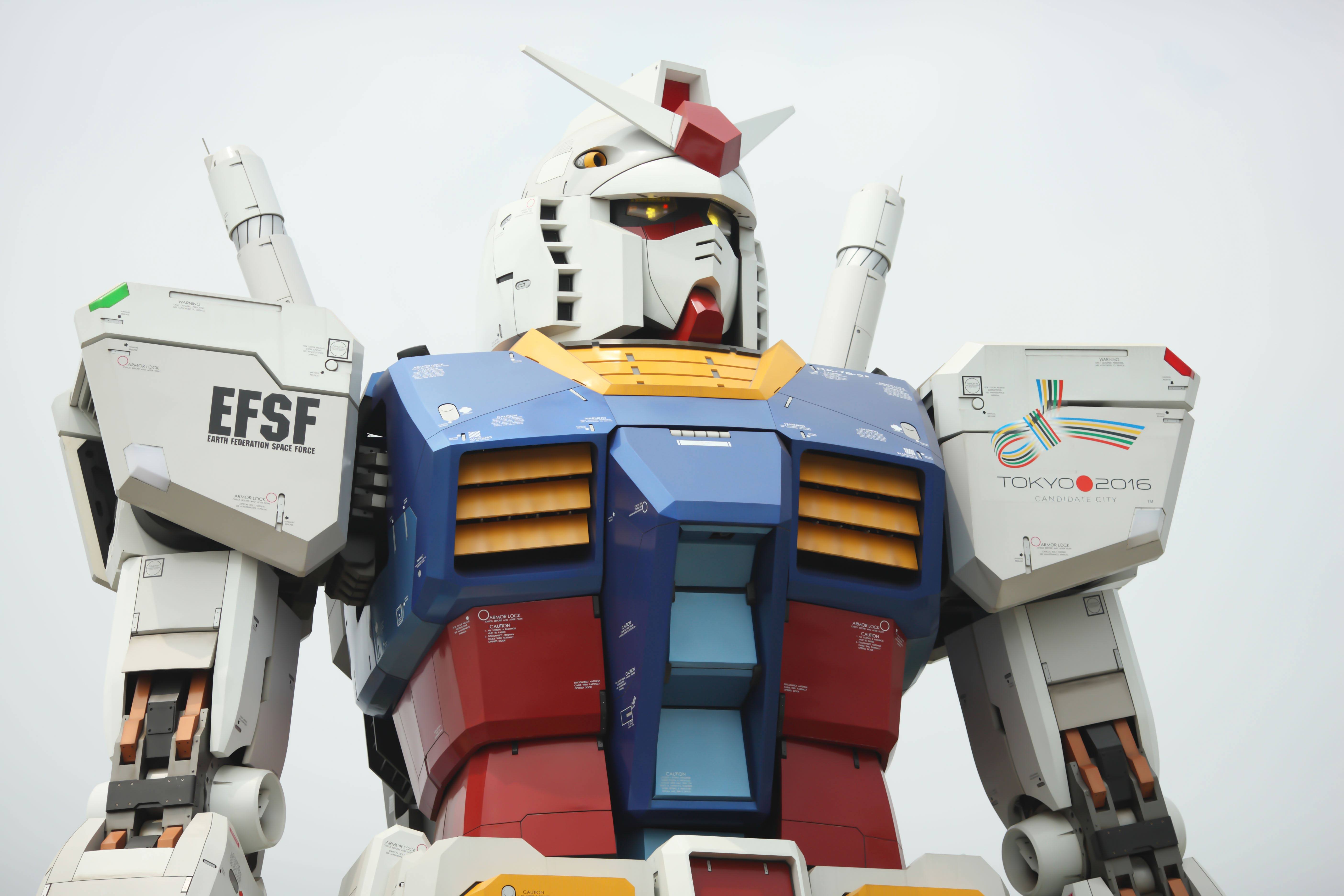 RX-78-2 元祖高达 TOKYO2016 纪念款 4K 电脑壁纸，巨型机甲立像高清无水印横版桌面背景