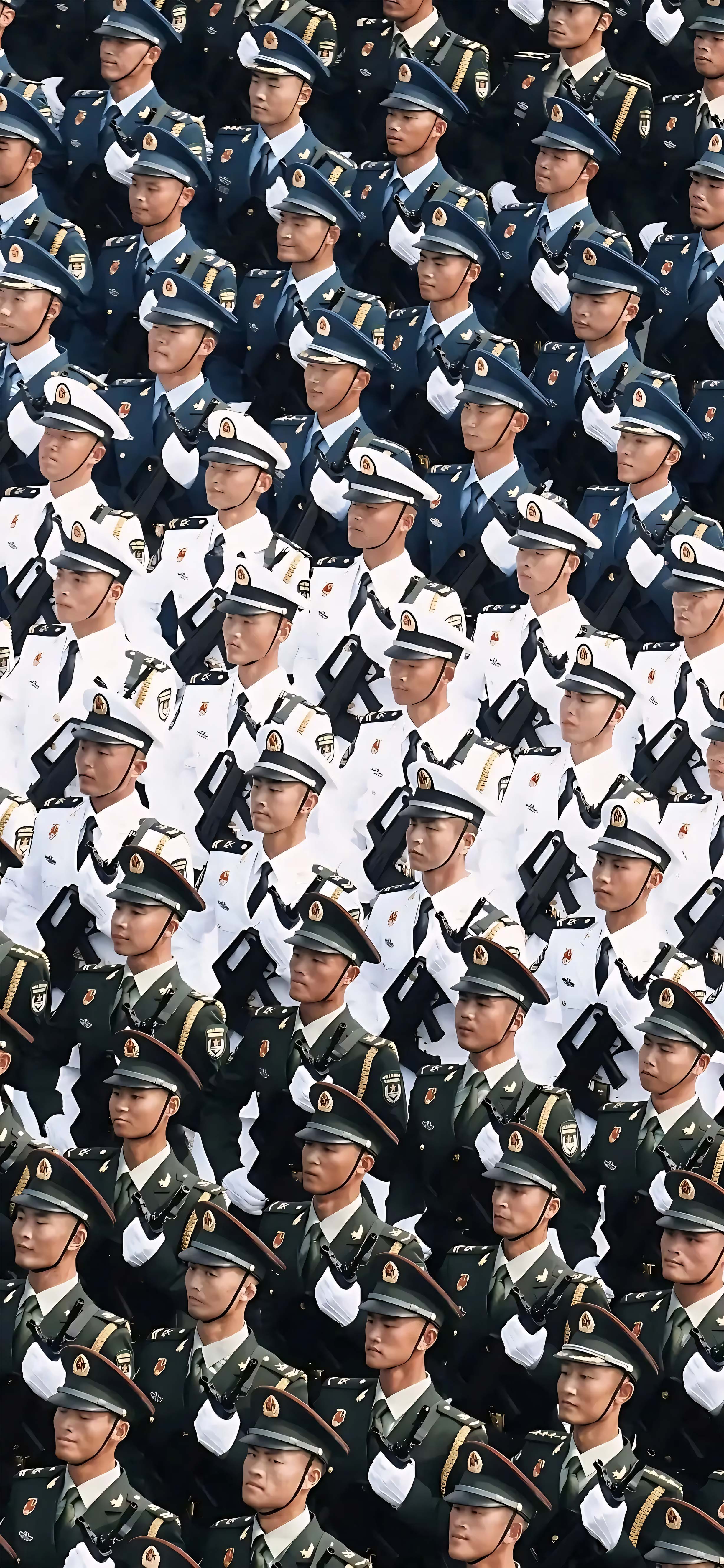 4K 竖版阅兵多军种徒步方队军人方阵手机壁纸 爱国无水印图片