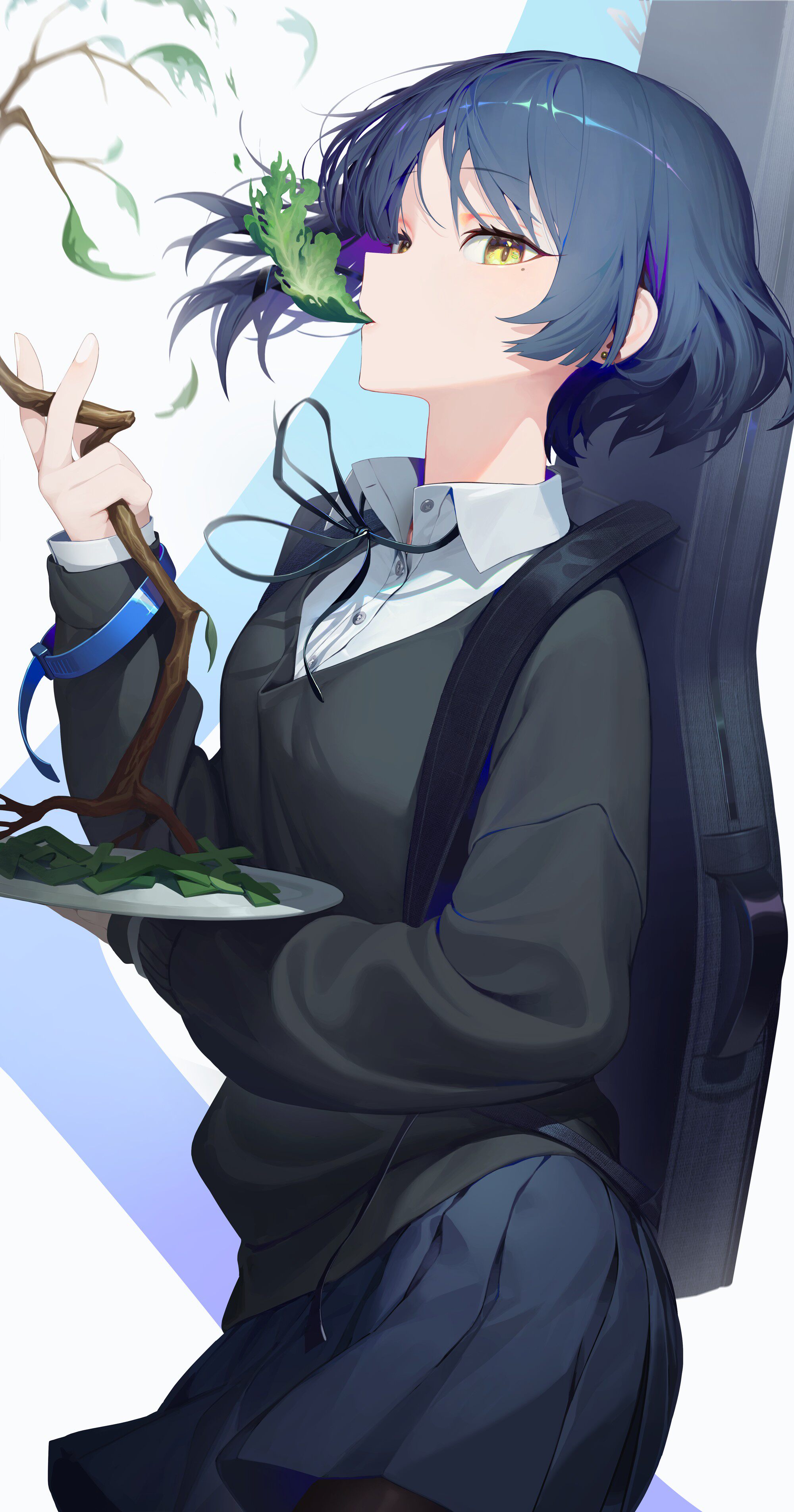 孤独摇滚山田凉 4K 高清手机壁纸 趣味食草少女插画