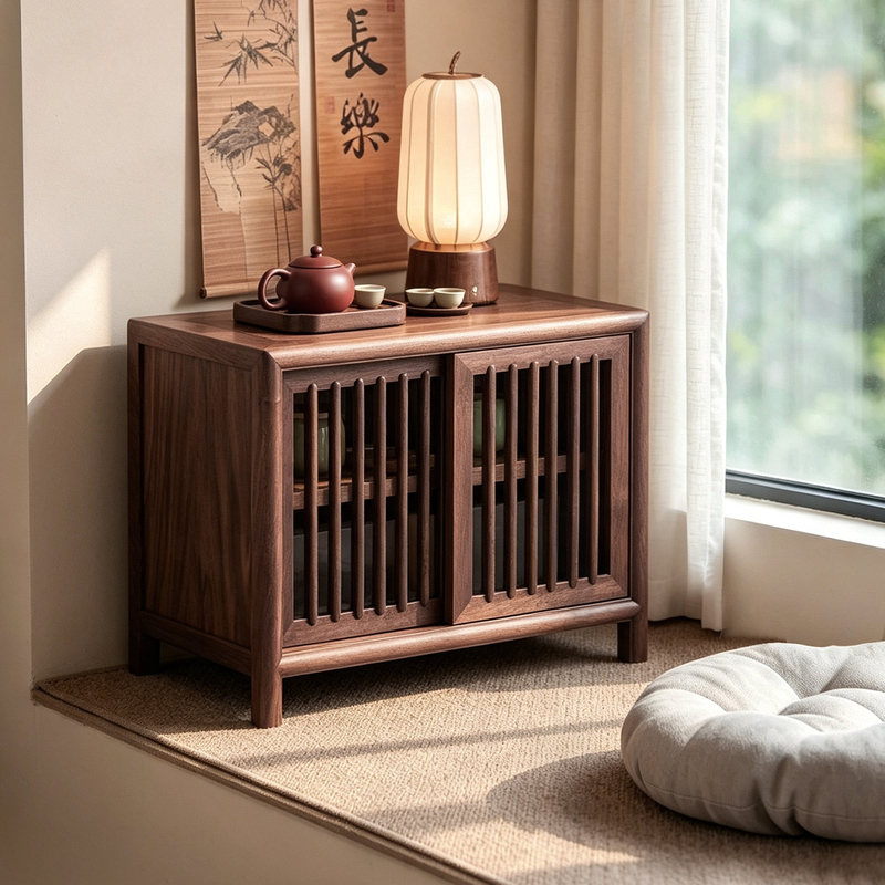 Master Bedroom Bay Window Storage Cabinet, Storage Cabinet, New Chinese Style Solid Wood Tatami, Balcony, Living Room, Small Space Side Cabinet Master Bedroom Bay Window Storage Cabinet, Storage Cabinet, New Chinese Style Solid Wood Tatami, Balcony, Living Room, Small Space Side Cabinet