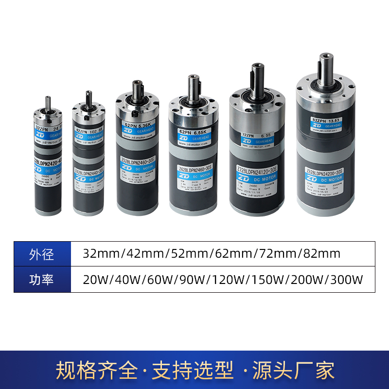 Zd Medium and Large Dc Brushed Low Voltage 24V Speed Control Drive Planetary Gear Reduction Motor Z52Dpn/Z42Bldp