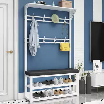 Shoe rack, shoe cabinet, hanger, integrated hanger, floor-to-ceiling coat rack, simple multi-layer shoe stool, soft bag, can sit and multi-function