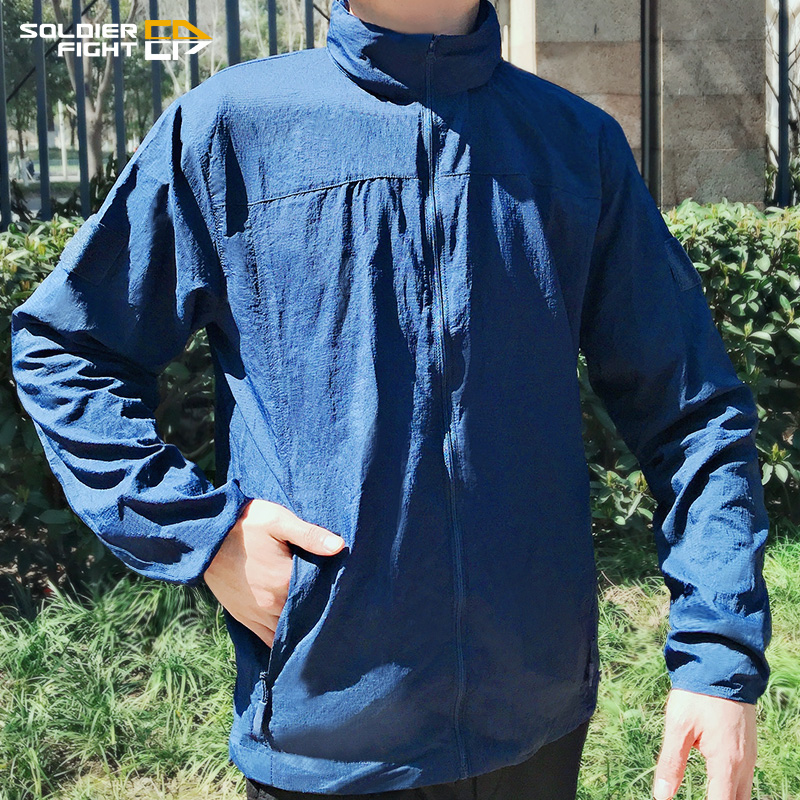 OUTDOOR NYLON SKIN CLOTHING WATERPROOF SUNSCREEN RESISTANT UV SPORTS WIND CLOTHING ULTRA SLIM BREATHABLE TACTICAL JACKET MALE AND FEMALE