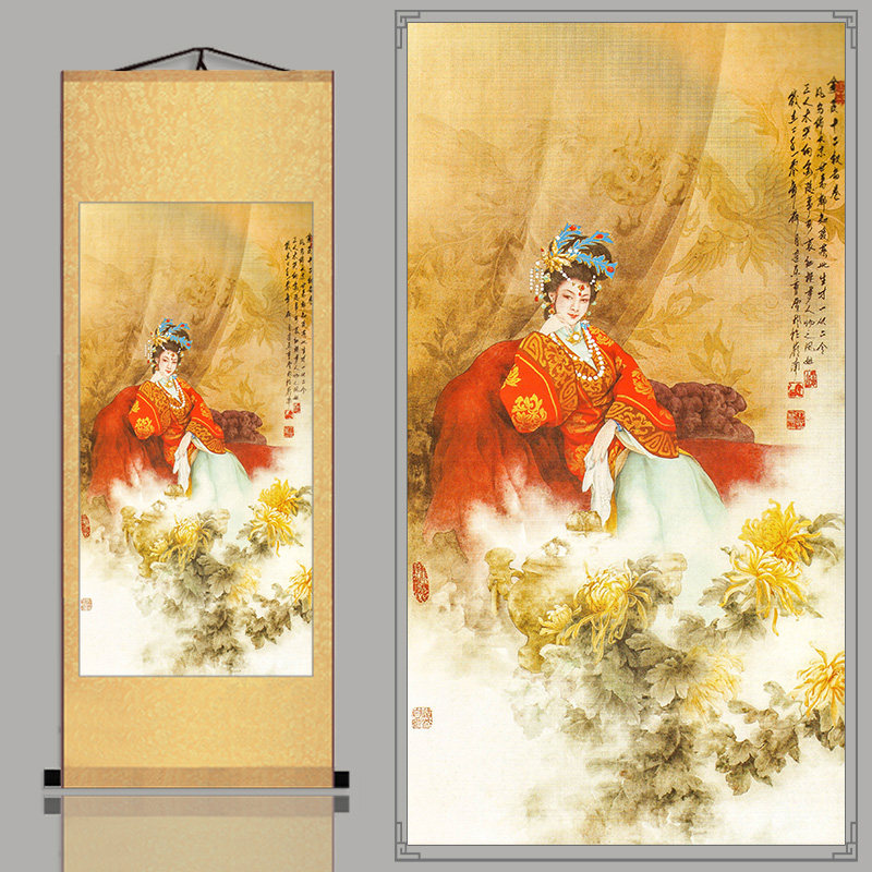 Dream of the Red Mansions, Jinling twelve Hairpin figures, silk scrolls, Chinese paintings have been mounted Wang Xifeng, Lin Daiyu, and Wang Xifeng