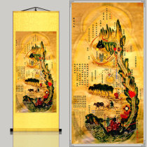 Huangdi Neijing Silk Scrolls Hanging Painting Refine Fire Picture Chinese Painting Bagua Decoration Heart Suit True Picture Taoist Traditional Chinese Medicine