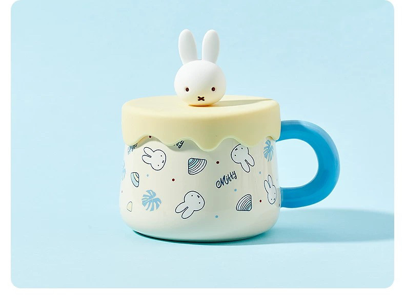 товар из китая miffy米菲兔陶瓷杯带盖马克杯可爱情侣水杯生日礼物牛奶杯咖啡杯