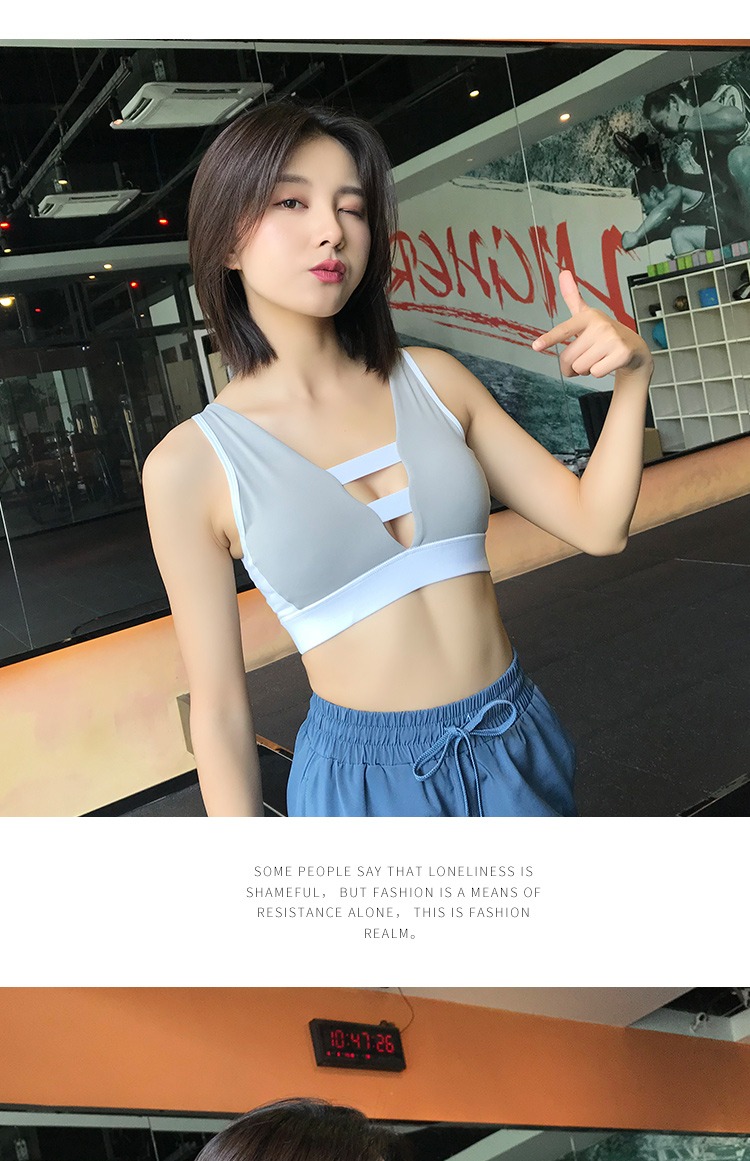 Quần áo mùa thu phi thể thao trên mặt trước và sau mới mặc hai người đẹp mặc lại áo chống sốc áo ngực tập thể dục bra bra bra bra trang phục tập yoga cho nữ