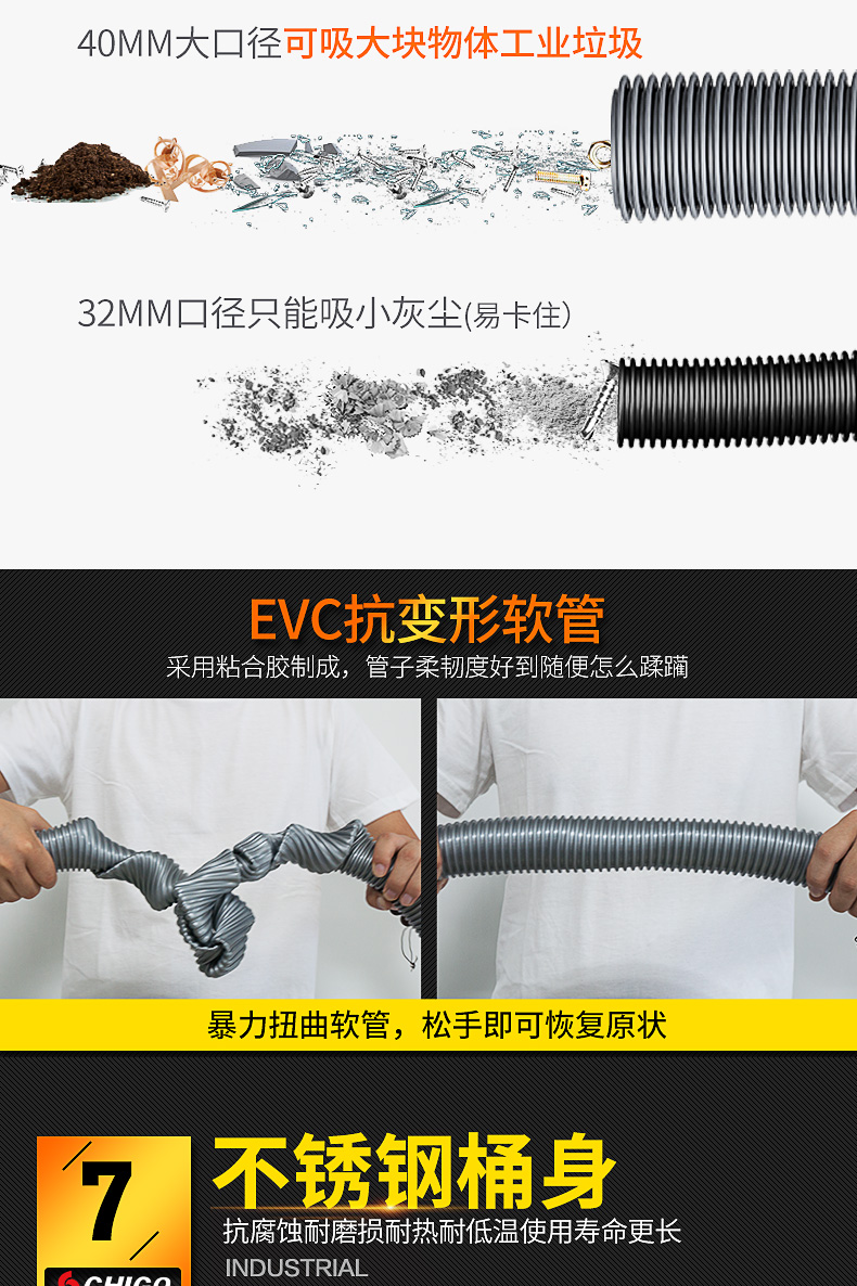 Chigo 4800W máy hút bụi công nghiệp gia đình mạnh mẽ nhà máy thương mại công suất cao xưởng máy hút bụi lớn - Máy hút bụi robot hút bụi nào tốt webtretho