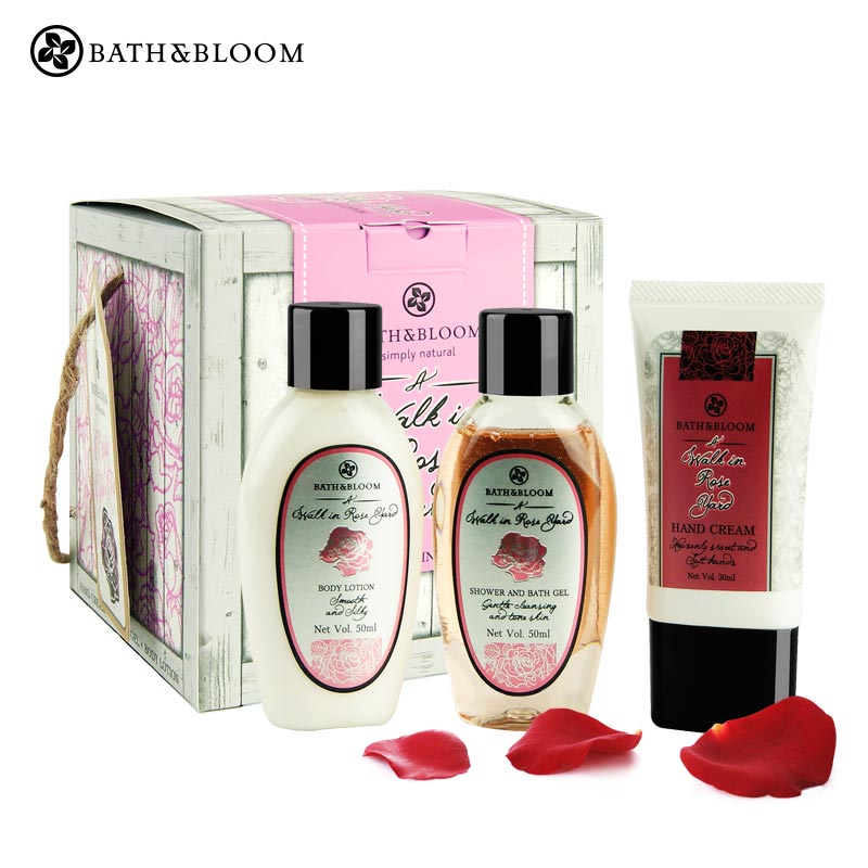 新品现货泰国Bath&Bloom玫瑰护手霜沐浴露身体乳旅行身体护理套装