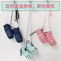 Defect treatment childrens ski gloves winter boys and girls childrens baby windproof waterproof warm cute send lanyard