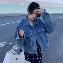 sandro Duffy denim jacket female Korean fashion Joker temperament short autumn denim cardigan