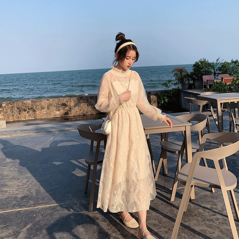 sandro Duffy dress can be fitted with spring long sleeve lace temperament fashion high end atmosphere dress