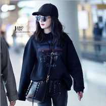 sandro Duffy Yang Mi star same type plus velvet jacket Korean loose casual Joker top sweater