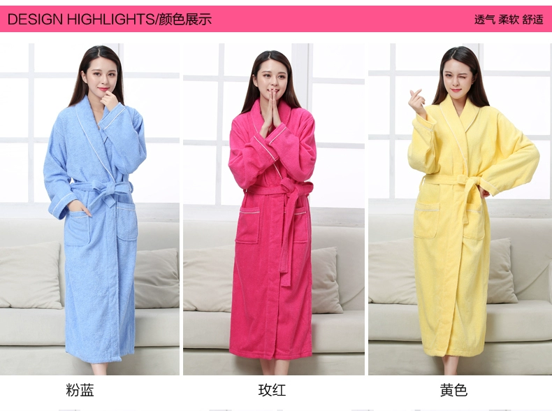 Chất liệu cotton dày áo choàng tắm vài chiếc áo choàng nam và nữ mỏng phần áo tắm thấm nước dành cho người lớn mùa hè đồ ngủ mùa thu và mùa đông đầm ngủ nữ