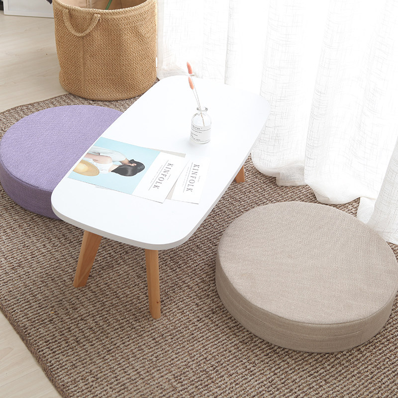 Cushion fabric thickened disassembly and washing round linen Balcony bay window Japanese futon Tatami mat Meditation meditation mat