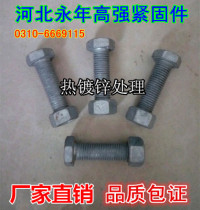 Hot-dip galvanized bolt M16 Hot-dip galvanized screw Hexagonal screw Hot-dip galvanized tower bolt