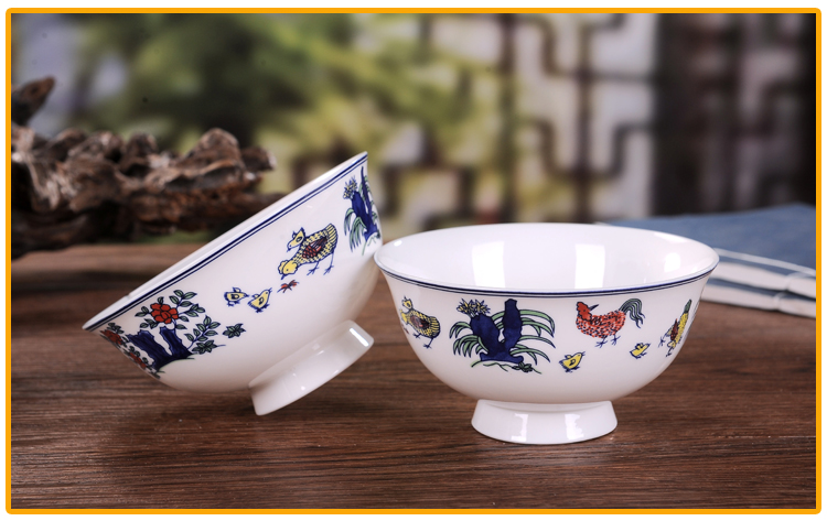 Jingdezhen bát cơm nhà xương Trung Quốc bát cơm bát nhỏ bát cao xương Trung Quốc bát bát thực tế bát bộ đồ ăn muỗng ăn cơm