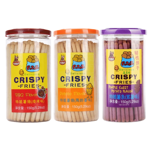 Хрустящая картофельная полоса Hippote Crispy Potato Tobes Детское моделирование печенье печенье с чистыми красными закусками и тонкими закусками 150 г*3