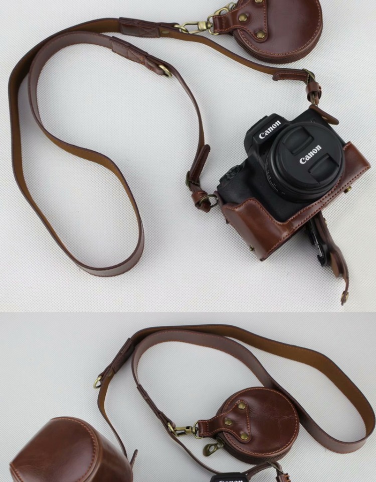 Túi đựng máy ảnh đơn micro của Canon EOS M50 Bao da đặc biệt bao gồm túi đựng máy ảnh M5 M100 M6 retro KISS M - Phụ kiện máy ảnh kỹ thuật số balo peak design 30l