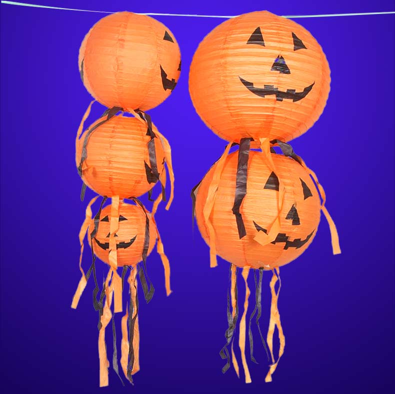 Đồ trang trí Halloween trắng Đạo cụ cảnh sắp xếp Jack Lantern Pumpkin Paper Lantern - Sản phẩm Đảng / Magic / Hiệu suất bộ đồ halloween