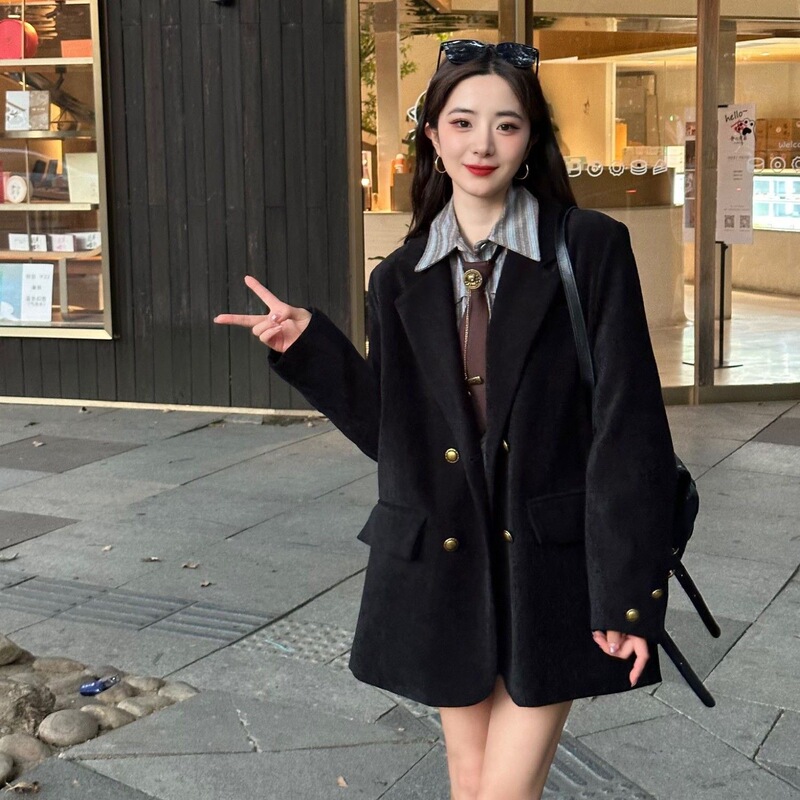 Professional Formal Wear Warm White Duck down High-End Suit Jacket Thick down Coat 2026 Winter Loose Retro Korean Style