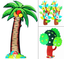 Foam tree three-dimensional wall paste peach tree fruit tree kindergarten classroom blackboard newspaper area corner layout Wall creative decoration