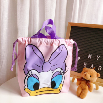 Cute cartoon lunch box bag drawstring pocket hand carrying lunch bag student canvas storage bag female