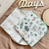 Брендовый марлевый детский носовой платок для умывания, детские влажные салфетки для лица, слюнявчик, в корейском стиле, цветочный принт