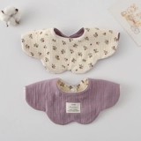 Хлопковый марлевый детский слюнявчик, в корейском стиле, в цветочек