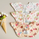 Детский слюнявчик, хлопковый водонепроницаемый нагрудник для еды, в корейском стиле, с карманом, в цветочек