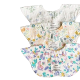 Детский слюнявчик, хлопковый водонепроницаемый нагрудник для еды, в корейском стиле, с карманом, в цветочек