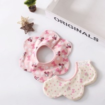 2-piece cute full-printed baby saliva towel baby 360 degree round rotating waterproof bib baby eating bib