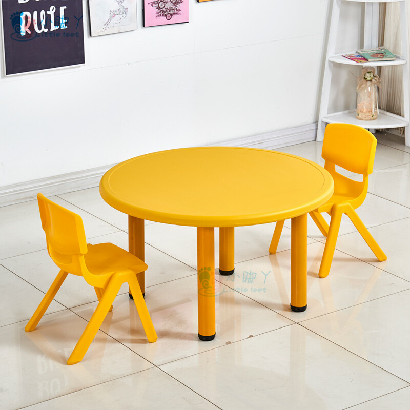 New kindergarten plastic table and chair size round table Children's learning table Early education center game table training institution
