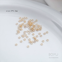 14K упаковка Gold-3mmx0,5 мм Open Circle- 【100】